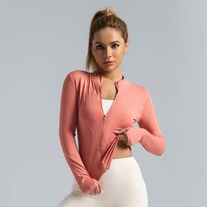 Solid Color Gym Fitness <b>Jacket</b> Yoga With Pockets Morning <b>Workout</b> White Yoga <b>Jacket</b> Quick-Dry Slim Yoga <b>Jacket</b> - Product Image 1