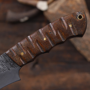 Couteau à lame fixe Mortal Blades en acier 1095, pointe tombante, couteau à dépecer de qualité industrielle, manche en bois de rose, couteau de chasse et de camping personnalisé OEM - Product Image 5
