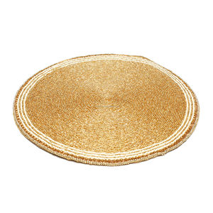 Luxury Kitchen Decor <b>Beaded</b> <b>Placemat</b> Round Pattern Cloth and Polyester Material for Dining Table Restaurant or Hotel Design - Product Image 2