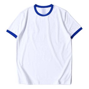Camisetas Ringer 100% Algodón para Hombre, Diseño de Logotipo Personalizado en la Parte Delantera, Transpirables, de Secado Rápido, Manga Corta, Tallas Grandes, Color Blanco - Product Image 4