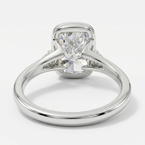 Platinum Cushion Cut Lab Grown Diamond IGI Certified Bezel Setting Women's Engagement Ring Wedding Anniversary Classic Fine - Product Image 6