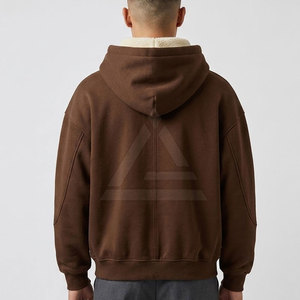 Outdoor <b>Sherpa</b> Hoodies Men Winter Hoodie With Fleece Lined Interior Adjustable Hood Kangaroo Pocket And Premium Quality - Product Image 4
