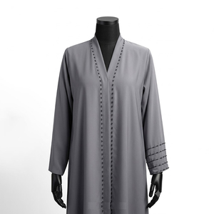Abaya musulmane pour femmes, design élégant, couvrante, formelle, modeste, respirante, légère, en mousseline, longueur au sol, toutes saisons - Product Image 4
