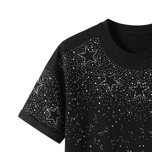 Proveedor al por Mayor de Camisetas de Hombre con Logotipo Personalizado, Estilo Rhinestone, Streetwear, Hombros Caídos, Tallas Grandes, Algodón de Alta Calidad - Product Image 6