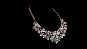 Bridal <b>Statement</b> <b>Necklace</b> Lab Grown Diamonds IGI Certified Rhodium Plated Ethnic Wedding & Party Jewelry for Women - Product Image 2