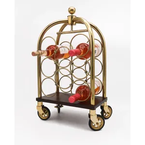 Carrito de Bar de Diseño Moderno para Decoración de Interiores, Carrito de Bebidas de Metal de Primera Calidad, Mueble de Bar de Lujo para Restaurantes, con Acabado Plateado Seguro - Product Image 2