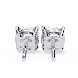 Boucles d'oreilles clous en moissanite coussin de 6 mm, or massif 14 carats, légères et étincelantes, bijoux raffinés pour femmes - Product Image 6