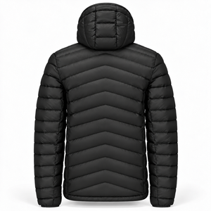 Chaqueta de plumón para hombre, informal, con cuello alto, de nailon, transpirable, gruesa, cortavientos, con capucha, para invierno, para actividades al aire libre, con relleno, al por mayor, OEM - Product Image 2
