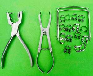 Oferta Especial: Kit de Dique Dental de Goma Reutilizable de Acero Inoxidable Alemán de 12 Piezas, Ergonómico, 5 Posiciones de Mandíbula, Manual, Certificado CE - Product Image 2