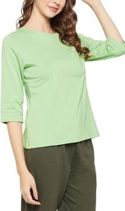 เสื้อแขนสั้นคลาสสิกสามส่วนของผู้หญิงผ้าฝ้ายคอมบ์เข้ารูปแบบพรีเมี่ยม - Product Image 4