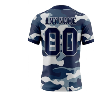 Custom Camouflage American Football Jersey Men's V-Neck Short Sleeve Breathable Polyester Team Name Any Name Sublimated Print - Product Image 5