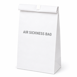 Bolsa para Enfermedad de Avioneta, de Papel Blanco, Estándar, Plana, Desechable, con Sello Autoadhesivo, Impresión Offset - Product Image 2