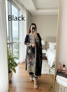 Salwar Kameez de satén pakistaní para mujer, ropa de boda de tela suiza, ropa india y pakistaní de estilo festivo, lista para usar, a precio económico. - Product Image 3