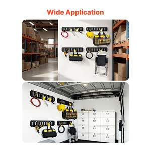 Kit de rails de fixation E-Track, 4 pièces, rails de 2 pieds, 20 accessoires, y compris des sangles à cliquet, des fentes simples, des embouts pour garages - Product Image 6