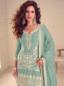 Salwar Kameez tendance pour femmes, design fluide pour tenue de soirée, look élégant pour femmes. Achetez directement auprès du fournisseur. - Product Image 5