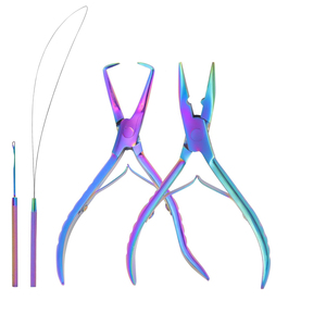 Hair Extension <b>Pliers</b> <b>Set</b> Metal Rainbow Color Tools for Install and Remove 6D Connectors - Product Image 1