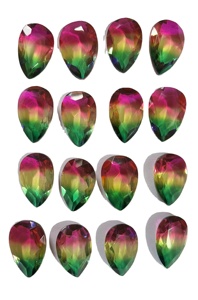 Lote de piedra de cristal doblete multicolor, corte doblete facetado en ambos lados para hacer joyas, forma de pera, precio al por mayor, piedra de cristal - Product Image 3
