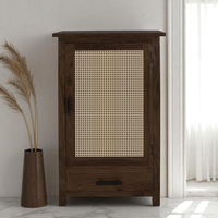 Mini-almirah multifonction moderne en bois de teck sculpté à la main, étagère de rangement pour chambre à coucher, 4 meubles pour la maison et l'école