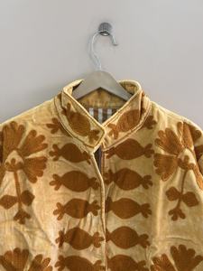 <b>Velvet</b> Blouson <b>Jacket</b> Mandarin Collar Floral Print Three Quarter Sleeve Autumn Wear <b>Women's</b> Quilted Polyester Wadding - Product Image 5
