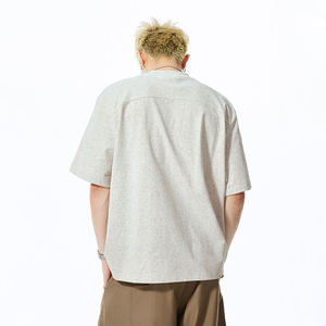 เสื้อยืดฟิตเนสระบายอากาศ ผ้าฝ้ายถัก 100% เสื้อลำลองสำหรับผู้ชาย เสื้อฮู้ดดี้คอหนาสำหรับผู้ชาย ปักลายตามสั่ง - Product Image 4