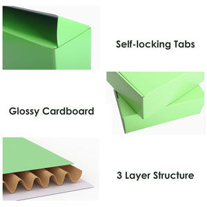 กล่องของขวัญกระดาษลูกฟูกกล่องจดหมายของขวัญรีไซเคิลกระดาษแข็งสีเขียวสำหรับการส่งบรรจุภัณฑ์งานฝีมือของขวัญให้สินค้า - Product Image 5