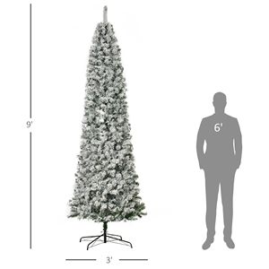 Albero di Natale Pre-Illuminato da 2,7 m con 550 Luci LED e Base Staccabile, Design Innevato con 988 Rami per Decorazioni Domestiche - Product Image 3