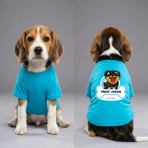Premium Custom Design Premium Cotton <b>Dog</b> T <b>Shirt</b> In Cyan Color Round Neck Style Soft Breathable Comfortable Pet Apparel - Product Image 1