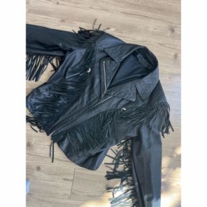 Custom Genuine Leather Fringe <b>Jacket</b> Women Vintage <b>Western</b> Biker Motorcycle Coat Black Tassel Leather <b>Jacket</b> Manufacturer - Product Image 5