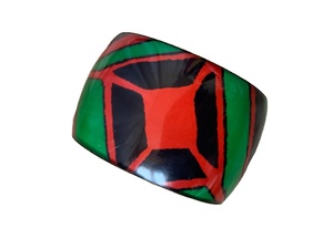Hot Sale Luxury Indian Fashion Bangle Vintage Statement Large Brass <b>Bracelet</b> Green <b>Red</b> Abstract Resin Angel Chunky Lucky Charm - Product Image 6