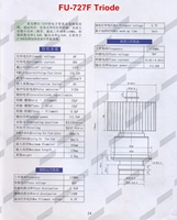 FU-727F de lampe d'électron de refroidissement par air de radiofréquence, amplificateur de vide de puissance à haute fréquence FU-727F de lampe de triode d'électron