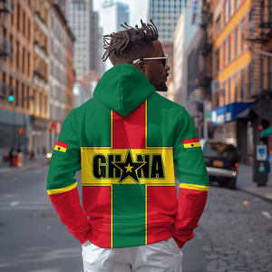 Nueva Sudadera con Capucha de Diseño Simple con la Bandera de Ghana Africana y el Escudo de Armas, Personalizable, Uniformes Deportivos - Product Image 5