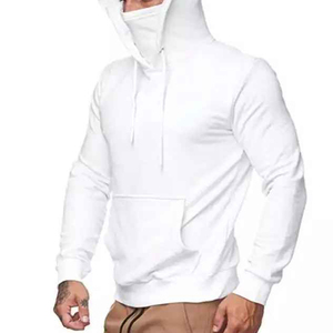 Sweat-shirt à capuche gris pour homme, coupe classique, couleur unie, poche, manches longues, vêtement décontracté d'automne, tricoté en coton French Terry - Product Image 5