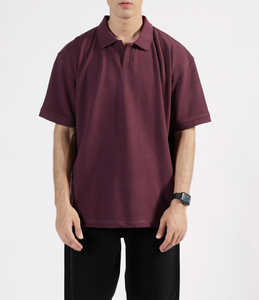 Polo homme sur mesure, couleur unie, coupe ample, 100% coton respirant, impression numérique, logo personnalisé, style hip hop, 200g - Product Image 1