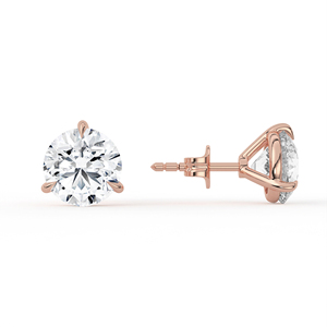 Boucles d'oreilles clous en diamant de laboratoire rond brillant, or massif 14k 18k, solitaire à 4 griffes, fermeture push-back, certifié CVD IGI - Product Image 6