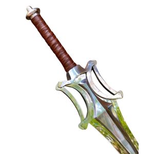 มีดต่อสู้ใบตรงสแตนเลส พร้อมด้ามหนังและปลอกมีดตกแต่ง - Product Image 5