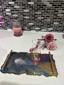<b>Resin</b> Tray Handmade Antique Weathered Coastal Design Multi-Functional Wedding Serving Tray for Home Hotel Kitchen <b>Table</b> <b>Top</b> - Product Image 4