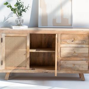 Buffet en rotin Vandana Pebble Neo pour des intérieurs modernes élégants, adaptés à l'intérieur et à l'extérieur - Product Image 3