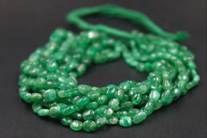 Cuentas de piedras preciosas sueltas de forma ovalada Lisa esmeralda de Zambia para hacer joyas - Product Image 3