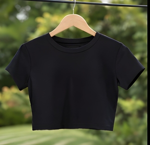 เสื้อยืดครอปผู้หญิงพรีเมียมเนื้อหนา 220 GSM ผ้าฝ้าย 100% ทรงโอเวอร์ไซส์ เสื้อเปล่าลำลองสำหรับขายส่ง - Product Image 2