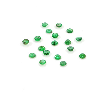 Esmeraldas naturales de Zambia calibradas en forma de cabujón, redondas de 2 mm, piedras preciosas de esmeralda sueltas naturales para la fabricación de joyas, listas para usar. - Product Image 2