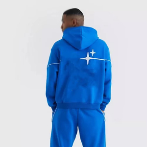 Conjunto Deportivo Personalizado para Hombre, Sudadera de Algodón con Pantalones Apilados y Forro Blanco, Logotipo Serigrafiado, para la Temporada de Invierno - Product Image 2