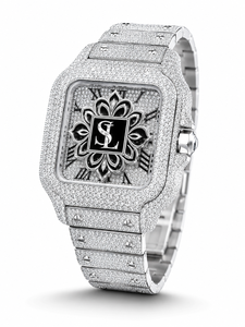 Montre en alliage de quartz et diamant de 43 mm pour homme, avec cadran en verre - Montre élégante et tendance en provenance d'Inde, directement de l'usine - Product Image 4