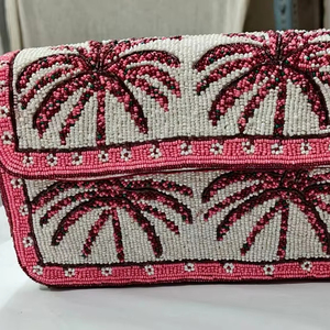 Bolso de Hombro Moderno 2026, Nuevo, de Lujo, Hecho a Mano con Cuentas Blancas y Rojas, Diseño Elegante, Mini Bolso con Cierre para Mujeres y Niñas - Product Image 3