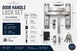 Juego de Manijas con Cerradura para Puerta KELLTON, Acabado Mate Contemporáneo, Herrajes de Seguridad Resistentes, Ambidiestros, Resistentes al Óxido - Product Image 5
