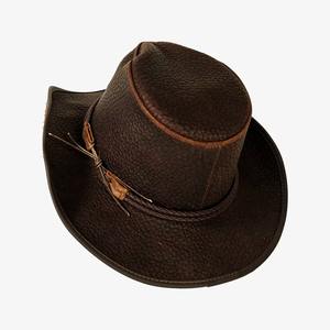 Sombrero de Vaquero de Cuero Genuino de Alta Calidad para Hombre, Estilo Retro, para Montar a Caballo, Venta al por Mayor Directa de Fábrica, MOQ Bajo, a Granel - Product Image 1