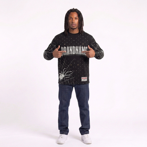 Sudadera Spider personalizada, informal, de forro polar grueso, con gráfico gótico, estampada en serigrafía, cuello redondo, ropa urbana para hombre - Product Image 6