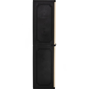2 Door Storage Cabinet Floor Standing Organizer <b>Bin</b> Storage Unit Beige Black for Home Closet - Product Image 4
