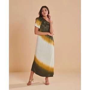 Robe longue asymétrique tie-dye pour femme, élégante et sans manches, idéale pour les vacances d'été - Product Image 2
