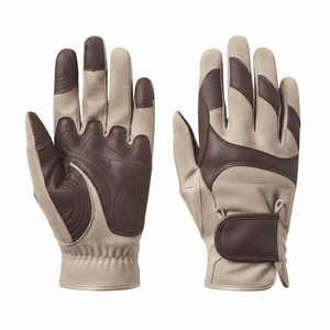 Leather Full Finger <b>Gloves</b> <b>Men</b> Winter Cycling Windproof <b>Waterproof</b> Thermal Insulated Adjustable Wrist Strap Buckle Closure - Product Image 3