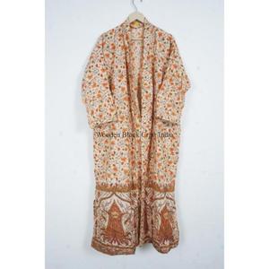 Kimono long en soie fait main, patchwork vintage, pour femme, best-seller, robes de demoiselle d'honneur, taille unique, vêtements de nuit pour l'été - Product Image 2